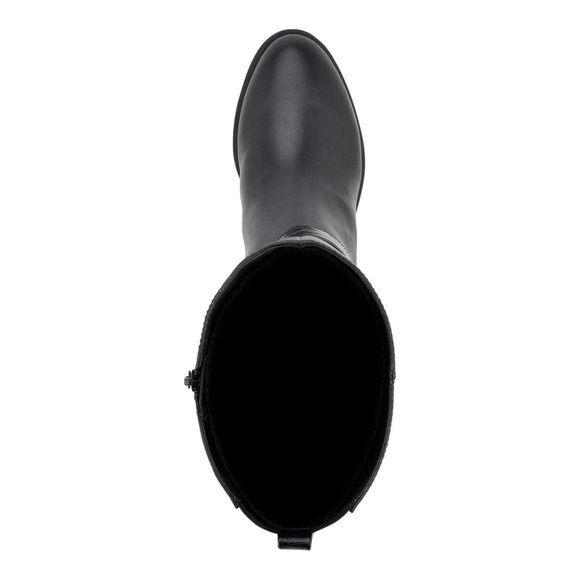 BANDOLINO NWOT Black Full length Riding Boot with Croc Embossed Trim - Picture 3 of 5